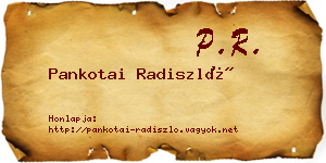 Pankotai Radiszló névjegykártya